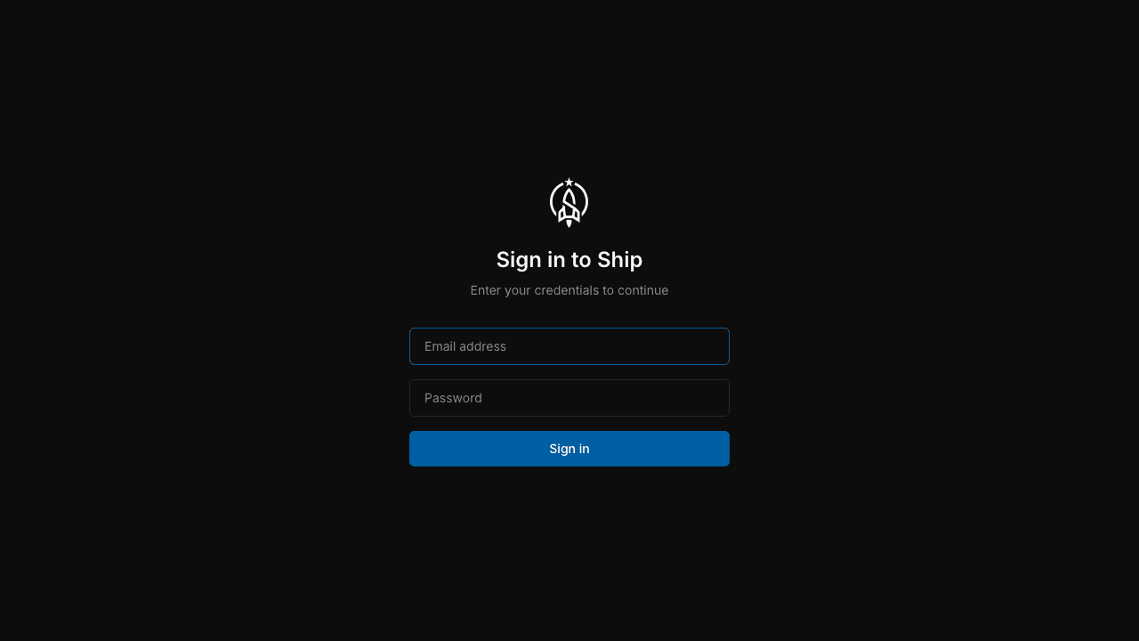 Ship homepage